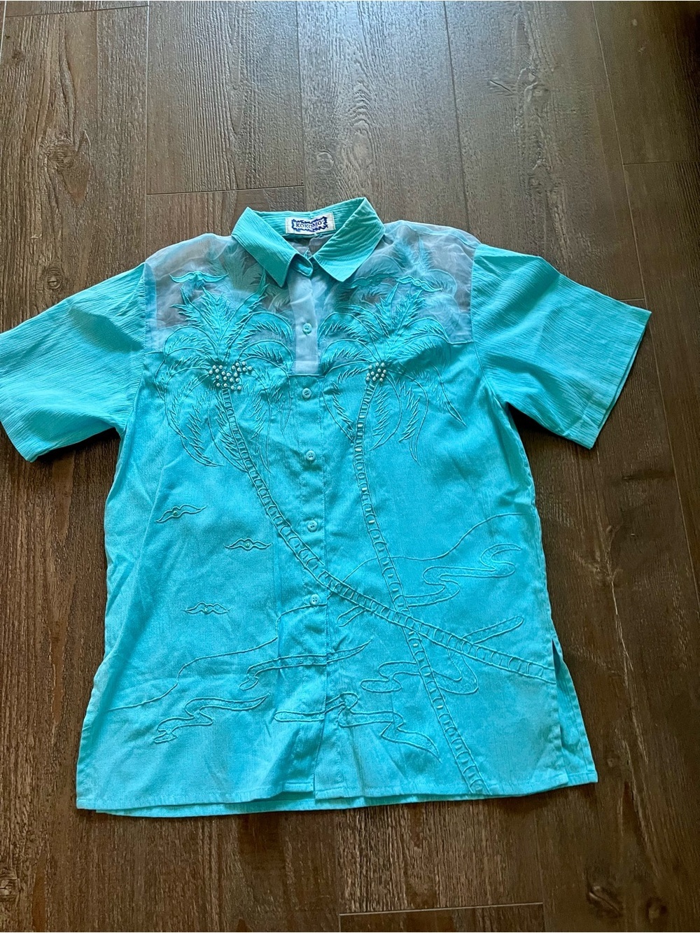 Turquoise Embroidered Two-Piece Set - Picture 2 of 10